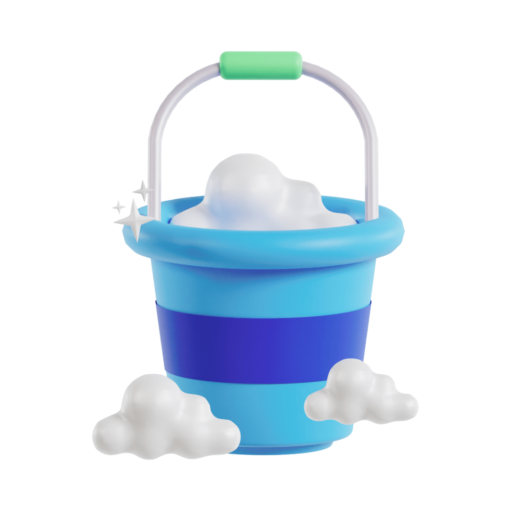 3D Illustrasjon av vaskebøtte