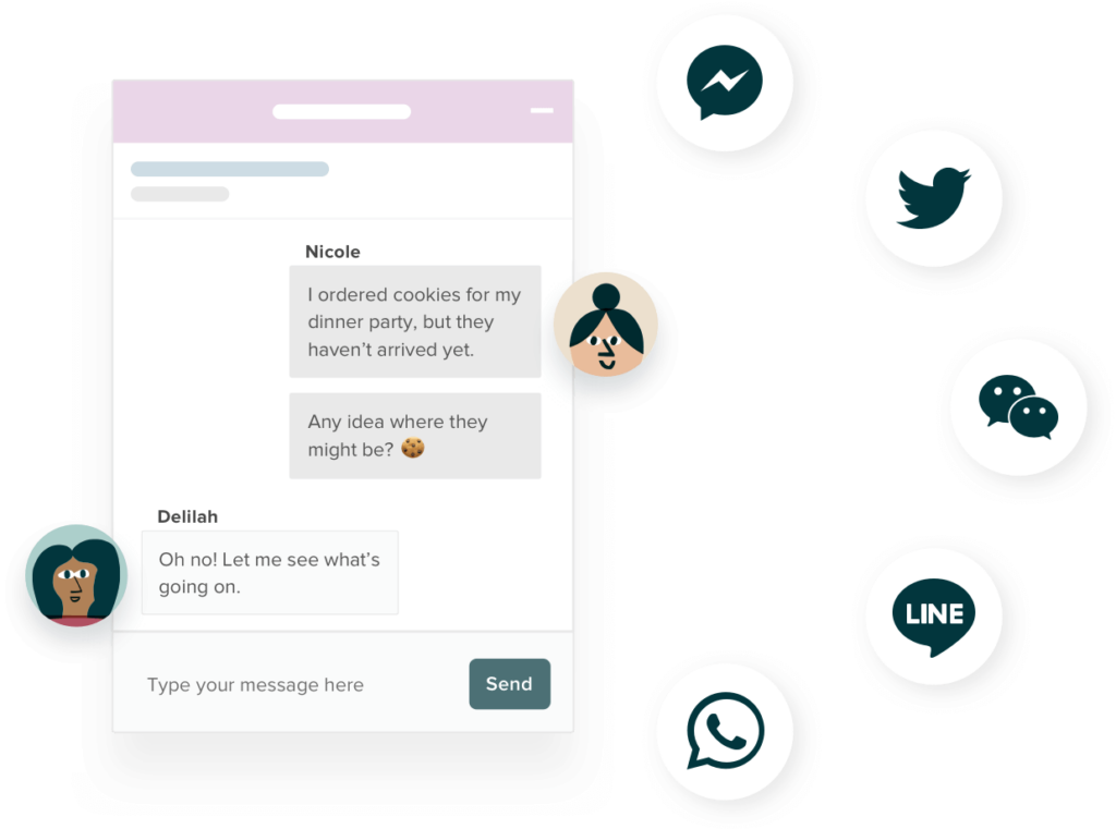 Illustrasjon som viser chat
